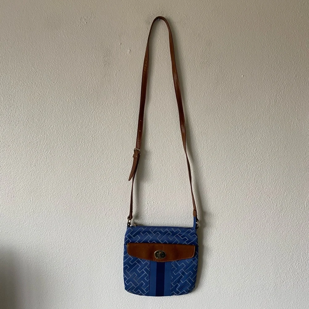 Tommy Hilfiger Blue Monogram Crossbody Bag